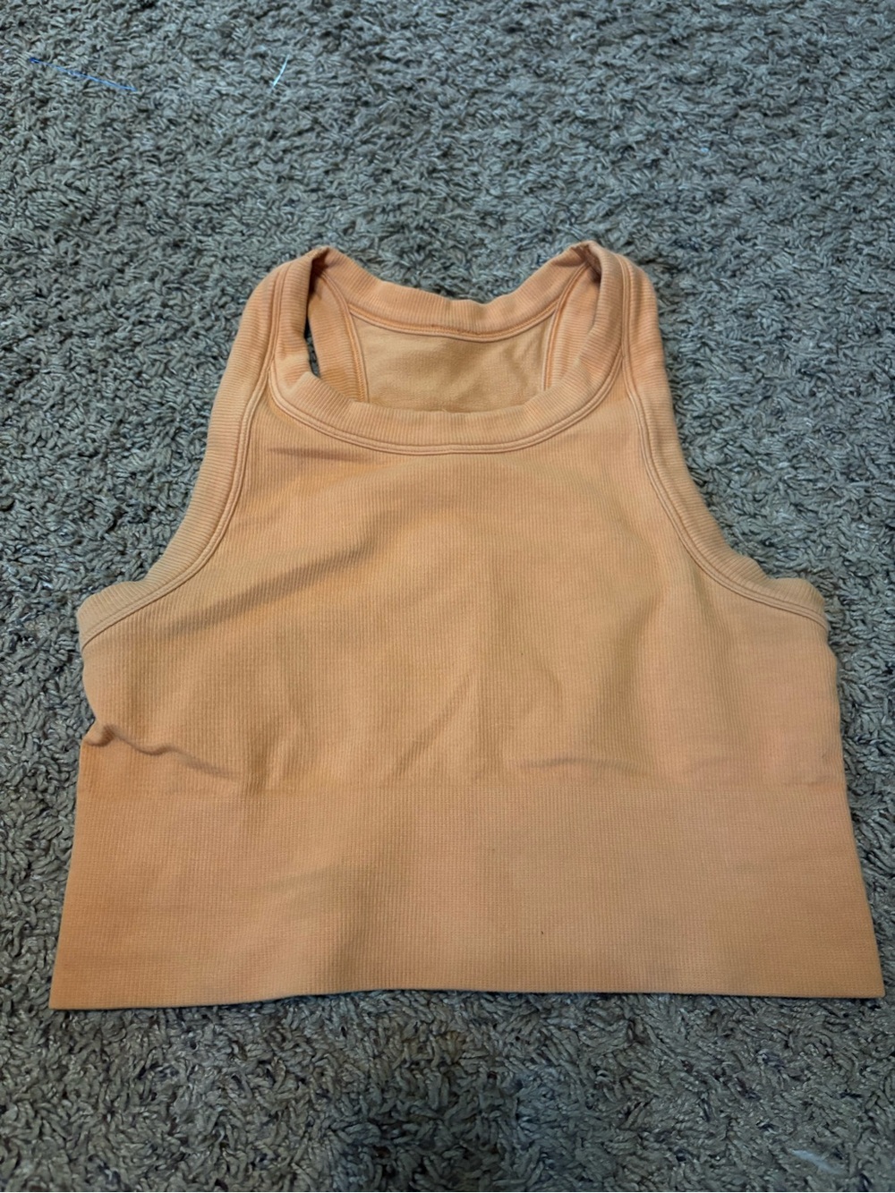 Women’s Peach Ribbed Tank Crop Top